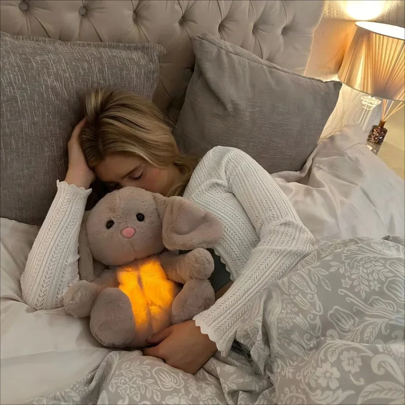 Peluche lapin doux berceuse relaxante pour enfant