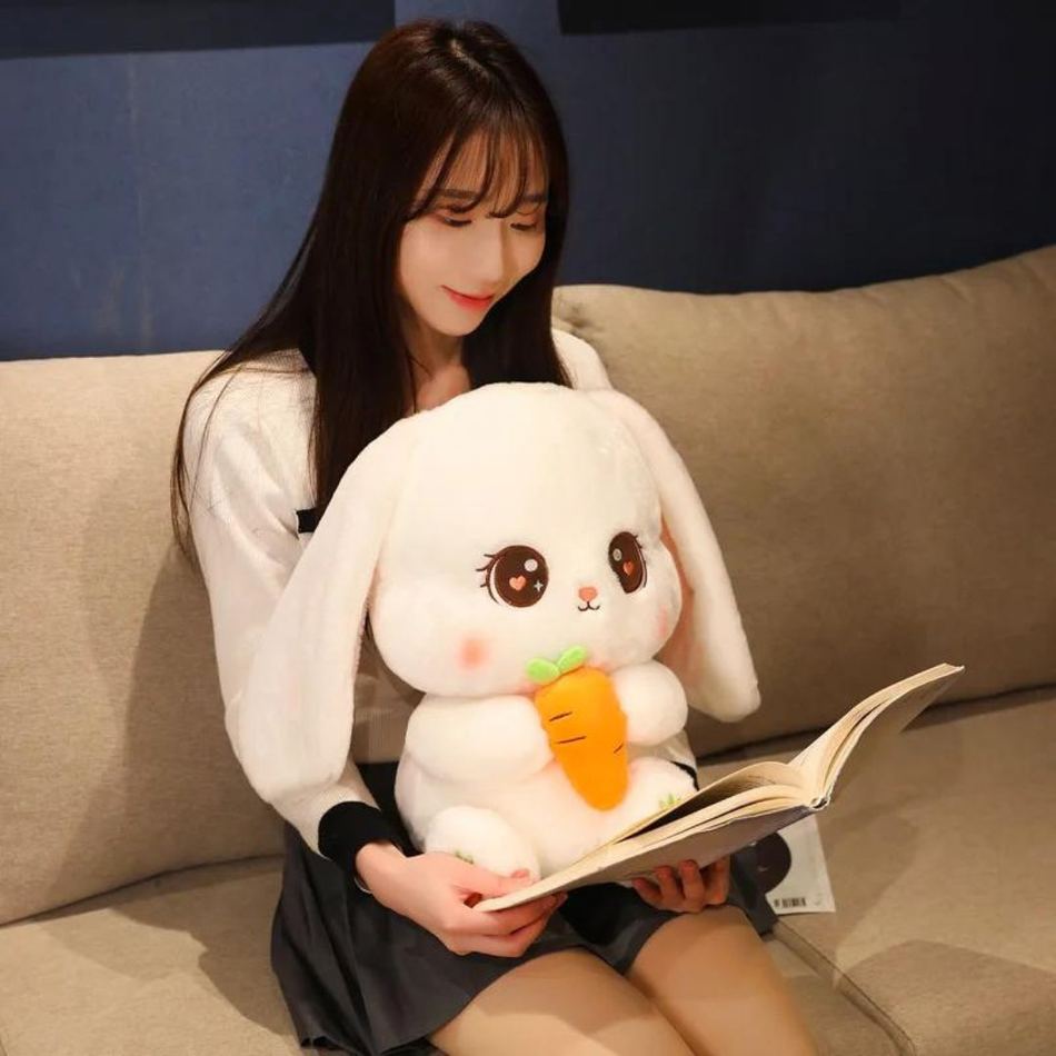 Peluche lapin doux câlin enfant carotte amusante