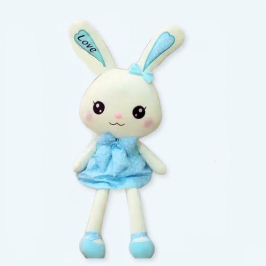 Peluche lapin géant robe bleue douce enfant câlin