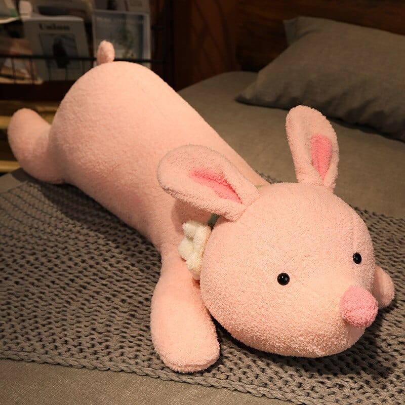 Peluche lapin géant tout rose