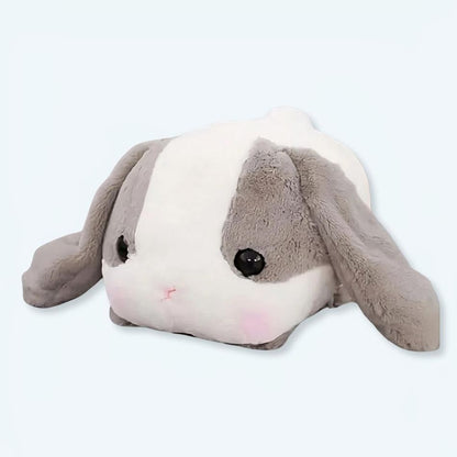 Peluche lapin gris doux moelleux compagnon câlin enfant