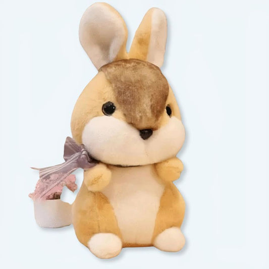 Peluche lapin lièvre doux beige enfant câlin