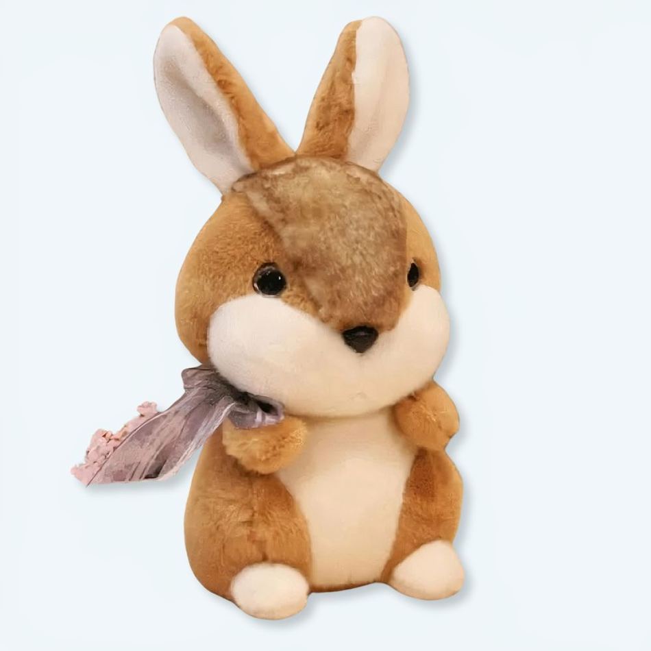 Peluche lapin lièvre marron doux câlin enfant univers bois