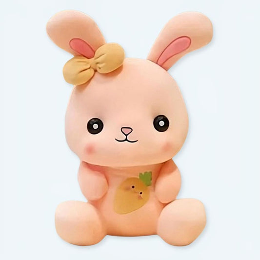 Peluche lapin orange doux enfant mignon câlin automne