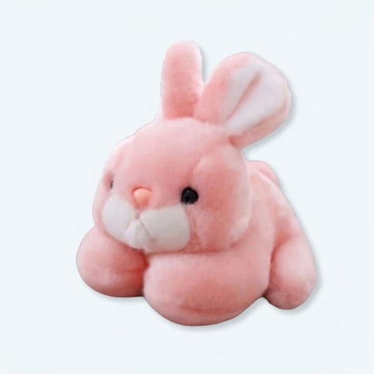 Peluche lapin rose câlin enfant doux pelage chaleureux