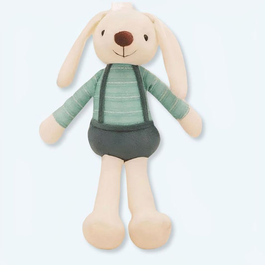 Peluche lapin vert doux câlin enfant printemps