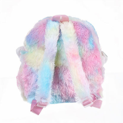 Peluche licorne argenté sac à dos magique doux enfant