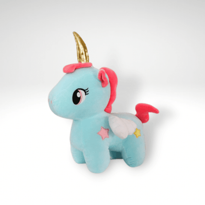 Peluche licorne avec un corne doré
