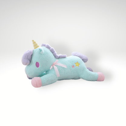 Peluche licorne bonbon bleu et rose