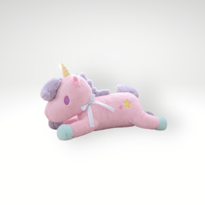 Peluche licorne bonbon bleu et rose
