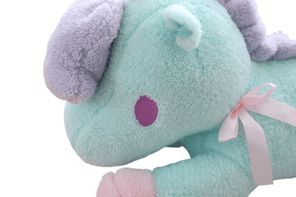 Peluche licorne bonbon bleu et rose