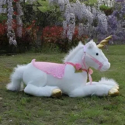Peluche licorne cheval blanc doux câlin enfant rêve