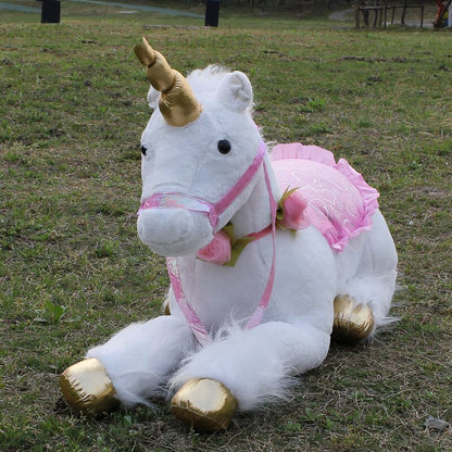 Peluche licorne cheval blanc doux câlin enfant rêve