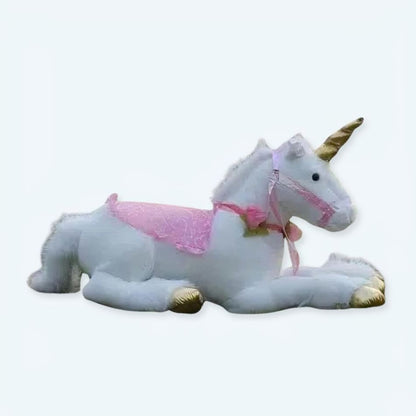 Peluche licorne cheval blanc doux câlin enfant rêve
