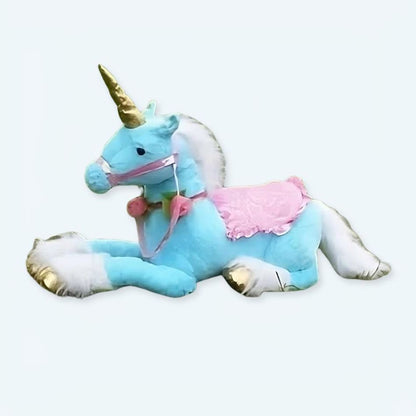 Peluche licorne cheval bleu géant doux enfant rêve