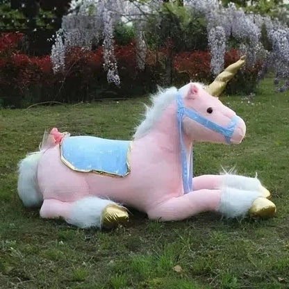 Peluche licorne cheval rose doux câlin enfant rêveur