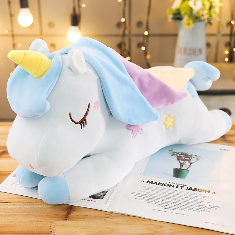 Peluche licorne géante arc-en-ciel douce enchantée