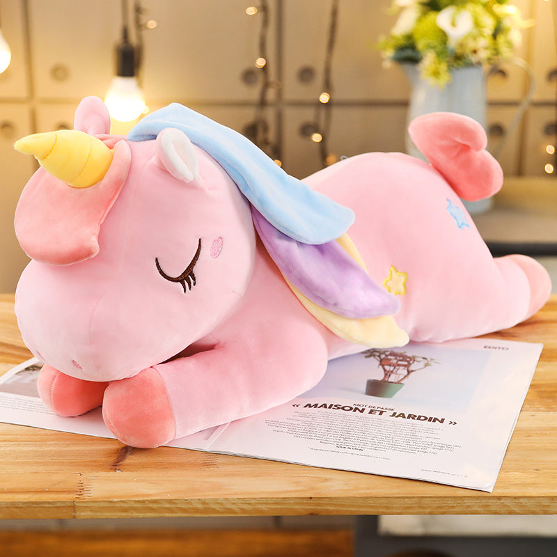 Peluche licorne géante arc-en-ciel douce enchantée