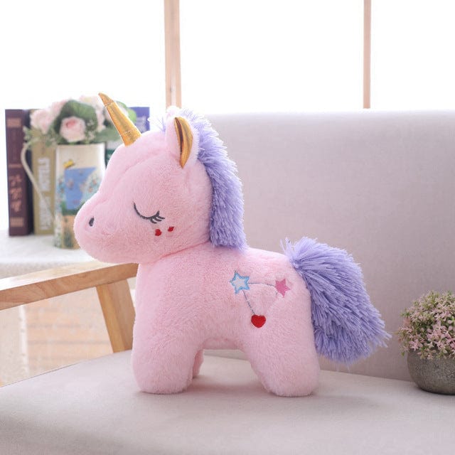 Peluche Licorne Géante Rose  Arc-en-ciel | Peluche World 40 cm