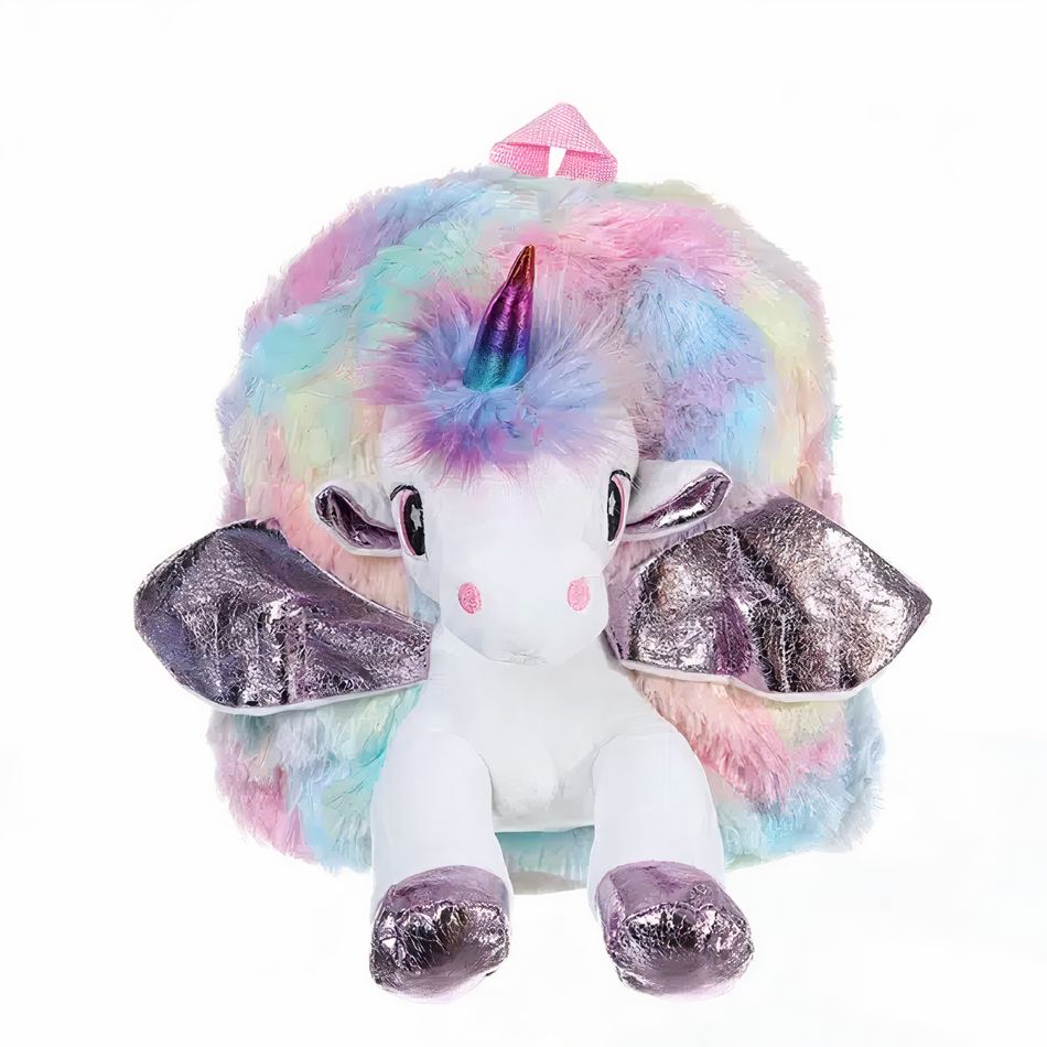 Peluche licorne multicolore sac à dos doux enfant rêve