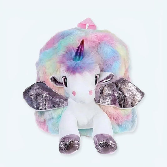 Peluche licorne multicolore sac à dos doux enfant rêve