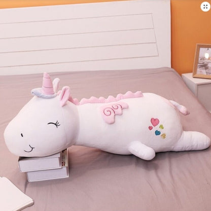 Peluche licorne oreiller lumineux doux arc-en-ciel enfant