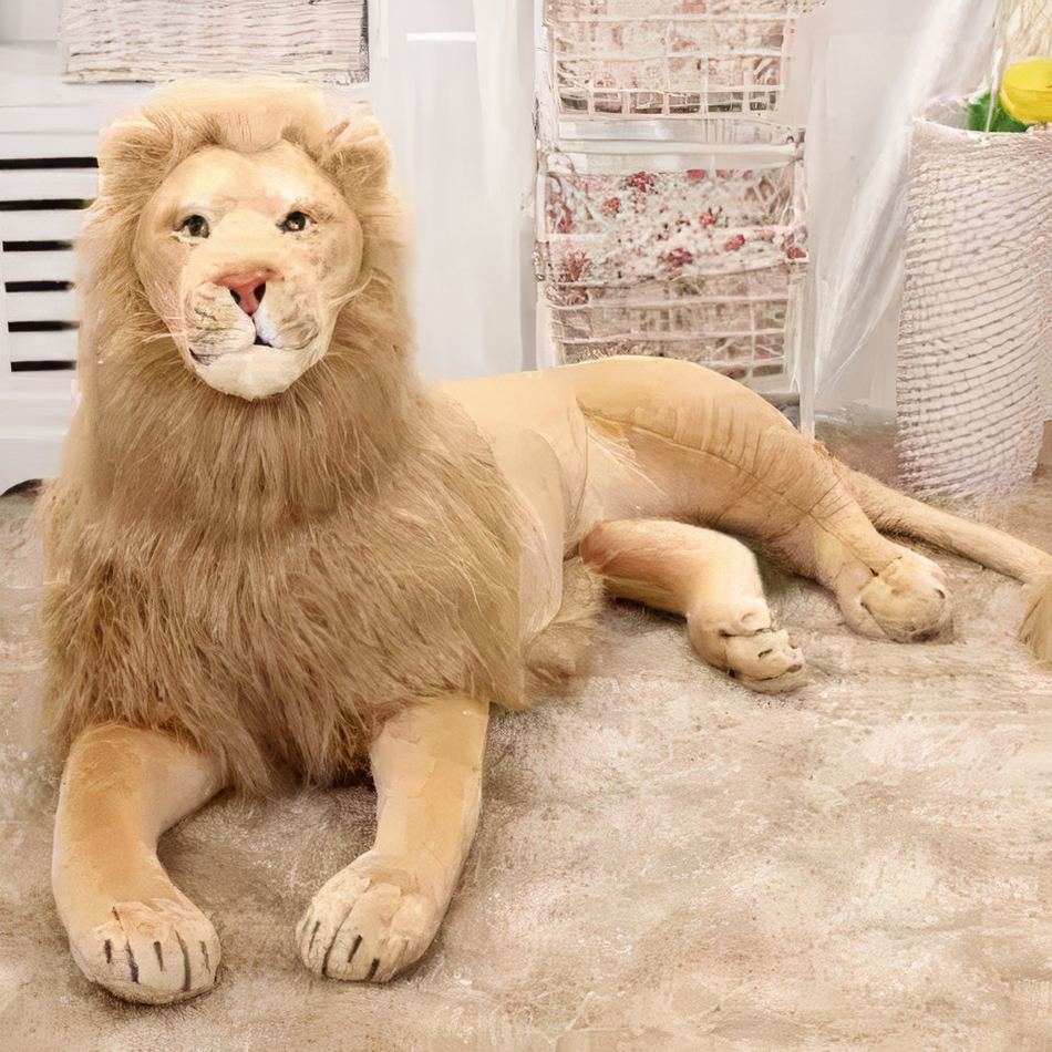 Peluche lion géant doux safari chambre enfant