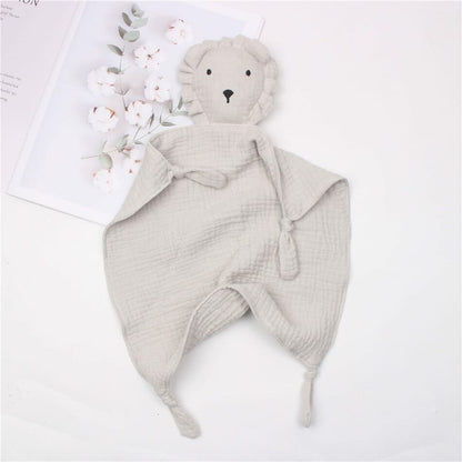 Peluche lion mousseline coton doux enfant câlin jungle