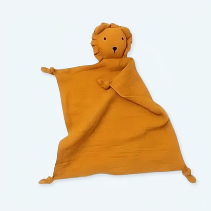 Peluche lion mousseline coton doux enfant câlin jungle