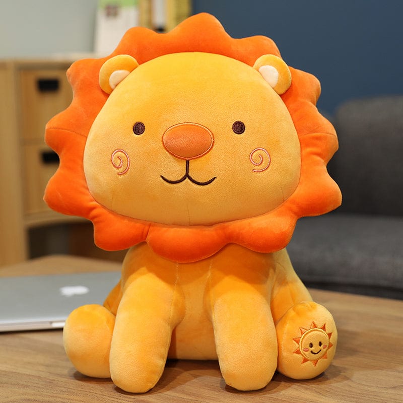 Peluche lion orange content