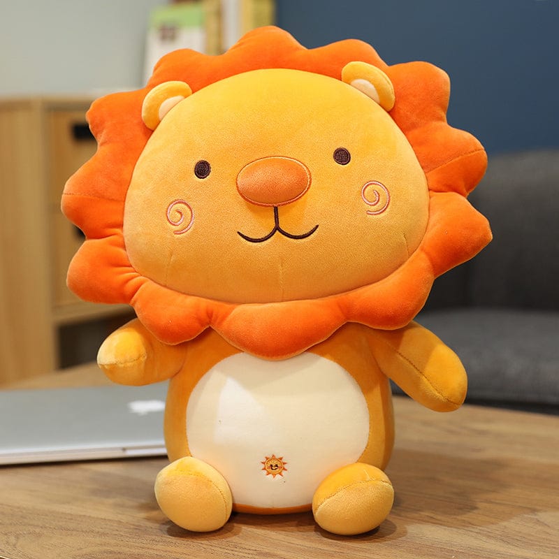 Peluche lion orange content