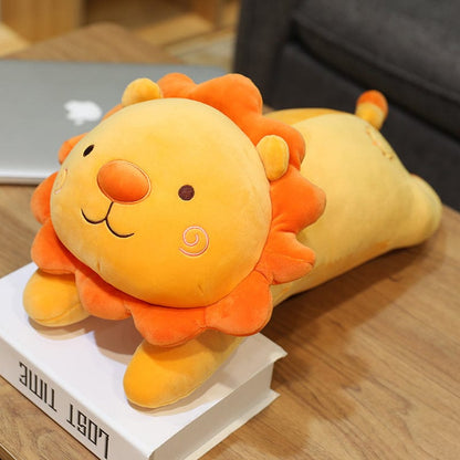 Peluche lion orange content