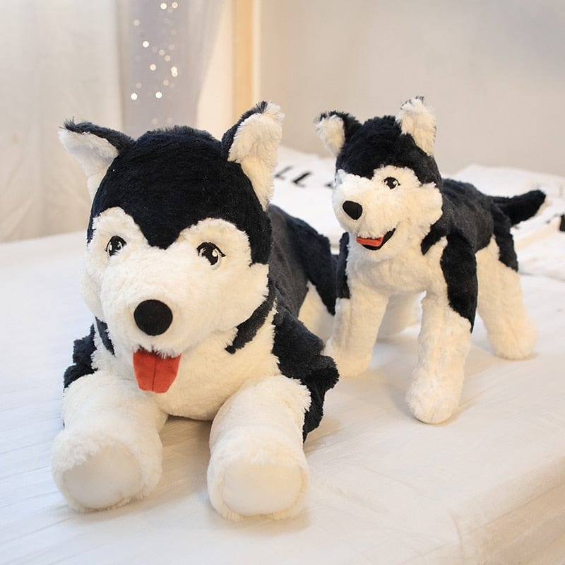 Peluche loup élégant qui tire la langue
