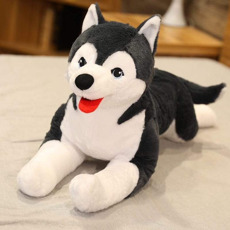 Peluche loup élégant qui tire la langue