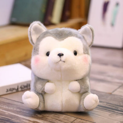 Peluche loup husky gris