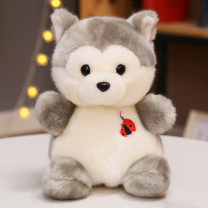 Peluche loup husky gris