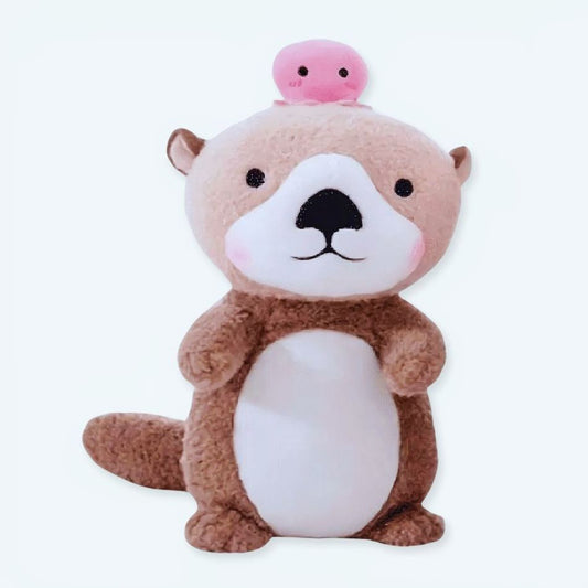 Peluche loutre kawaii douce enfant chambre déco