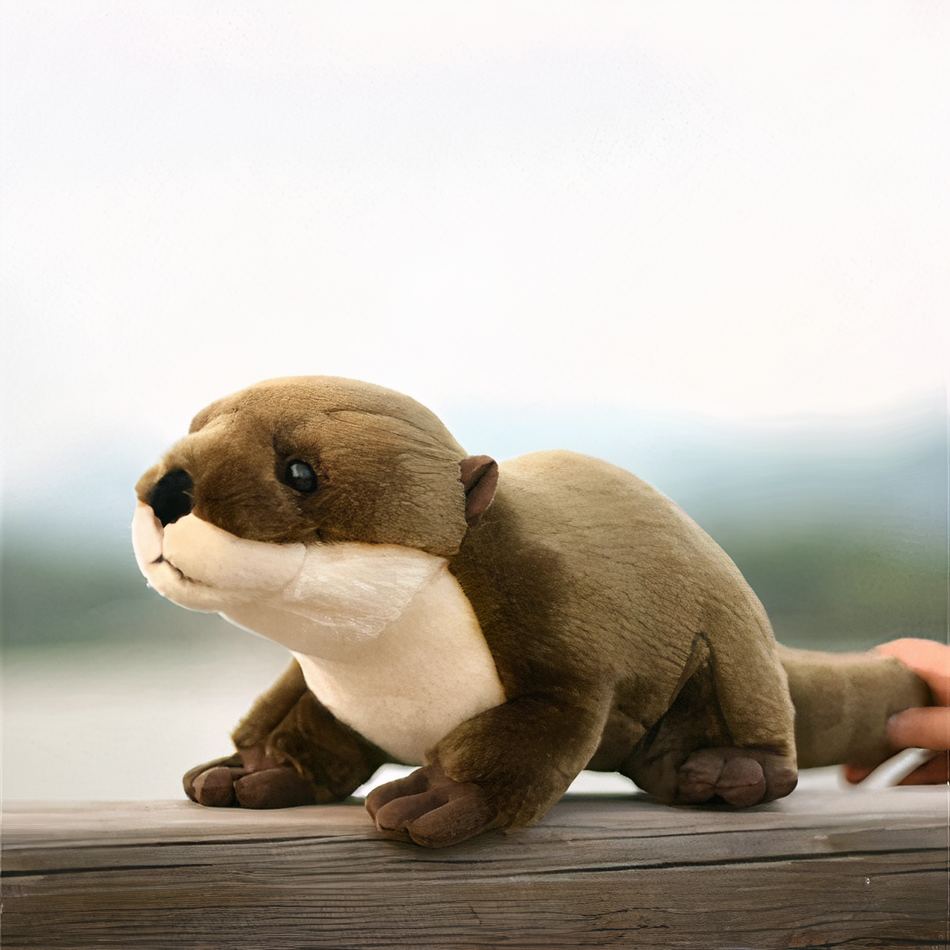 Peluche loutre réaliste douce câline pour enfant