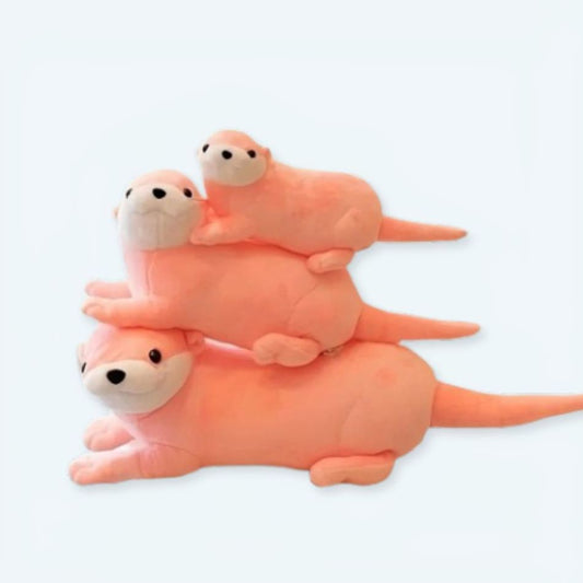 Peluche loutre rose douce câline enfant cadeau