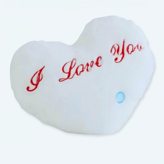 Peluche oreiller blanc douce amour message câlin romantique