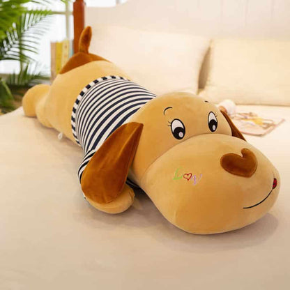 Peluche oreiller chien couple amour doux câlin chaleureux