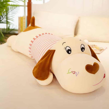 Peluche oreiller chien couple amour doux câlin chaleureux