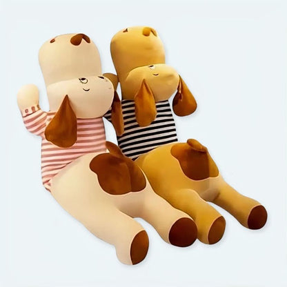 Peluche oreiller chien couple amour doux câlin chaleureux