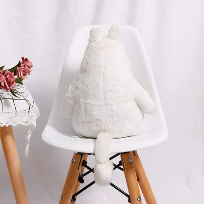 Peluche oreiller hippopotame blanc doux confort maison