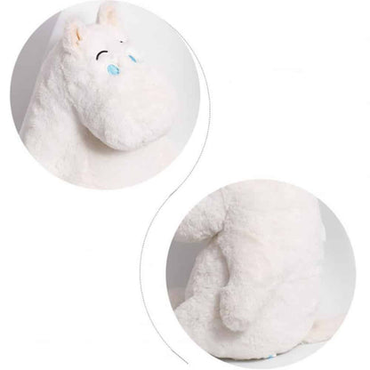 Peluche oreiller hippopotame blanc doux confort maison