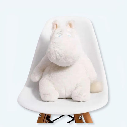 Peluche oreiller hippopotame blanc doux confort maison