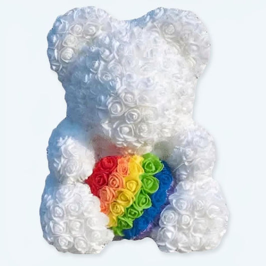 Peluche ours arc-en-ciel doux mignon câlin enfant