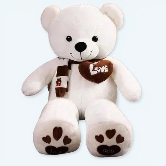 Peluche ours blanc doux câlin hiver chaleureux enfant