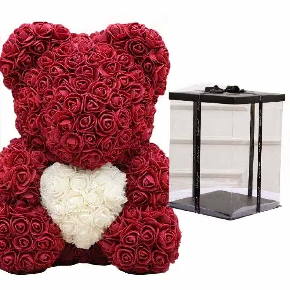 Peluche ours collector doux rose violine enfant câlin
