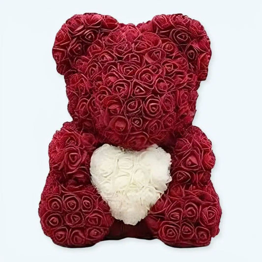 Peluche ours collector doux rose violine enfant câlin